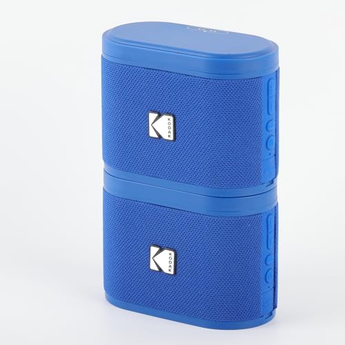 Kodak Sounddrix Set mit 2 tragbaren Lautsprechern, kabellos, Anschluss von bis zu 100 Lautsprechern, magnetischer Dock und kraftvoller Sound, 5 W, 3 Stunden Akkulaufzeit, Blau Kodak Sounddrix Set mit 2 tragbaren Lautsprechern, kabellos, Anschluss von bis zu 100 Lautsprechern, magnetischer Dock und kraftvoller Sound, 5 W, 3 Stunden Akkulaufzeit, Blau von AgfaPhoto
