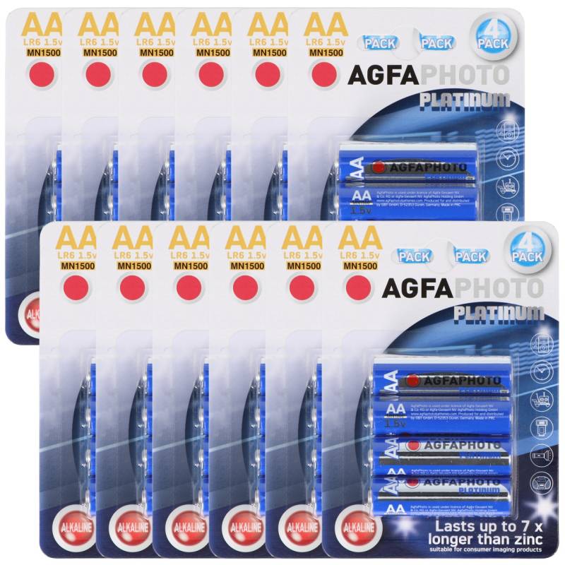 12x AgfaPhoto LR06 Mignon AA-Batterie Alkali-Mangan 1.5 Volt 4 Stück Platinum von Agfaphoto