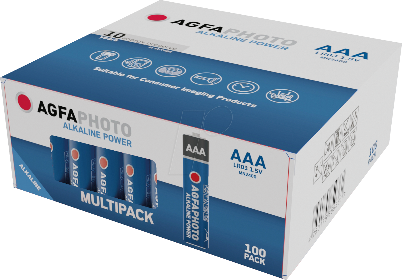 AGFA ALK AAA100 - Power, Alkaline Batterie, AAA (Micro), 100er-Pack von Agfaphoto