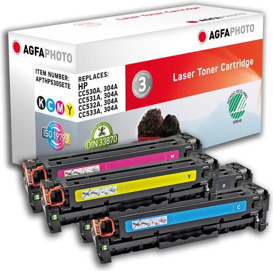 AgfaPhoto - 4er-Pack - Schwarz, Gelb, Cyan, Magenta - kompatibel - wiederaufbereitet - Tonerpatrone (Alternative zu: HP 304A) - für HP Color LaserJet CM2320fxi, CM2320n, CM2320nf, CP2025, CP2025dn, CP2025n, CP2025x von Agfaphoto
