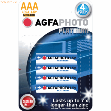 AgfaPhoto Batterie 110802572 LR03 Micro AAA 1.5V 4 Stück von Agfaphoto