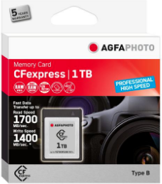 AgfaPhoto CFexpress Professional - 1000 GB - CFexpress - NAND - 1700 MB/s - 1400 MB/s - Kältebeständig - Hitzebeständig - Schockresistent - Röntgensicher (10443) von Agfaphoto