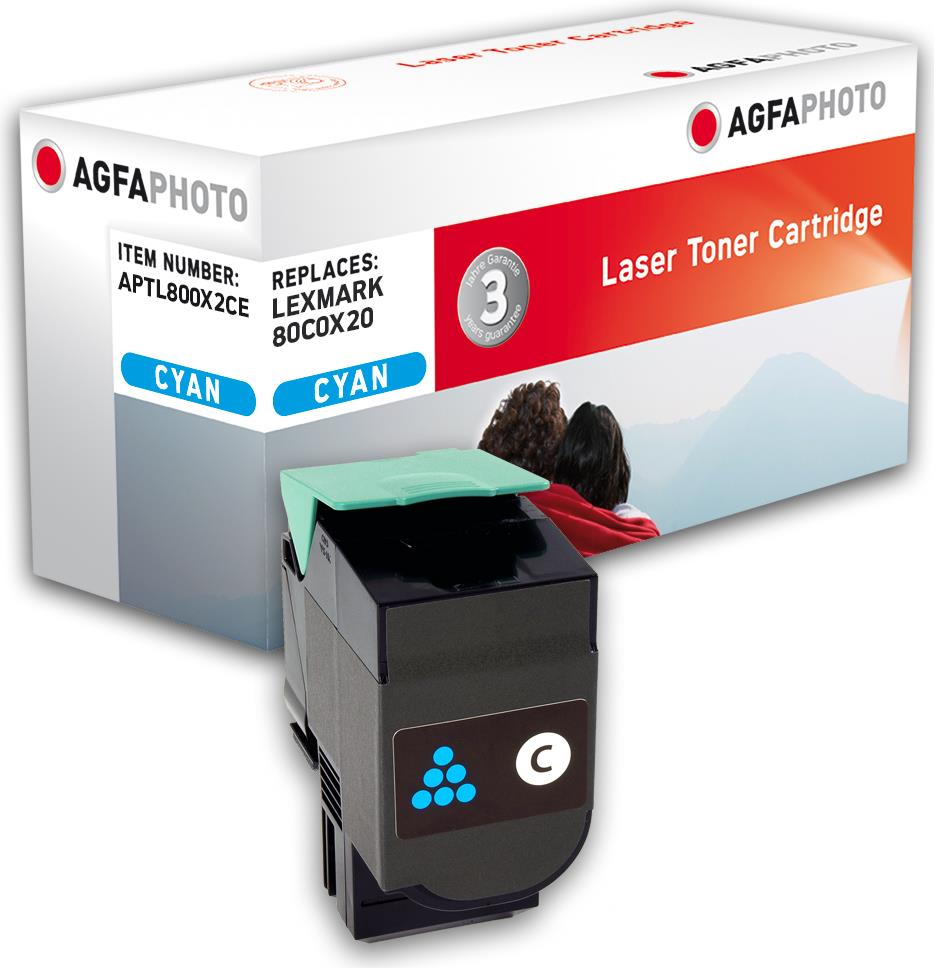 AgfaPhoto - Cyan - kompatibel - Tonerpatrone (Alternative zu: Lexmark 80C0X20, Lexmark 800X2) - für Lexmark CX510de, CX510de SPR Columbia, CX510dhe, CX510dthe von Agfaphoto
