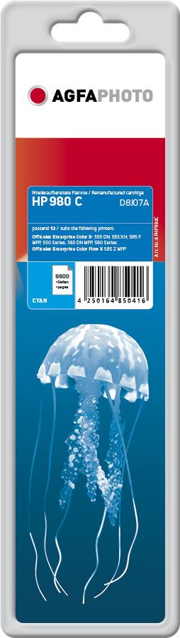 AgfaPhoto - Cyan - kompatibel - wiederaufbereitet - Tintenpatrone (Alternative zu: HP 980, HP D8J07A) - für HP Officejet Enterprise Color MFP X585, Officejet Enterprise Color Flow MFP X585 von Agfaphoto