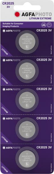AgfaPhoto Knopfzelle CR 2025 Lithium 3 V 5 St. (150-803197) von Agfaphoto