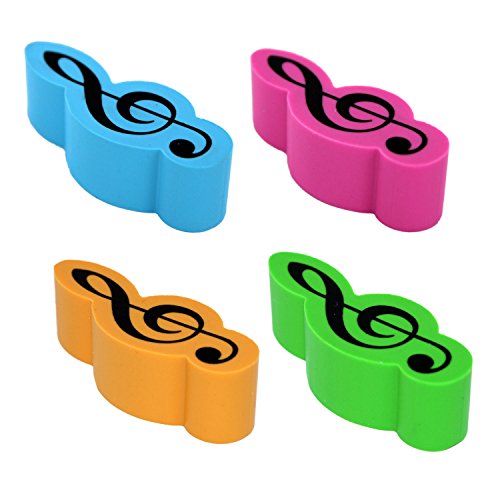 Radiergummi in Violinschlüsselform bunt (4-Stück-Packung) von A Gift Republic