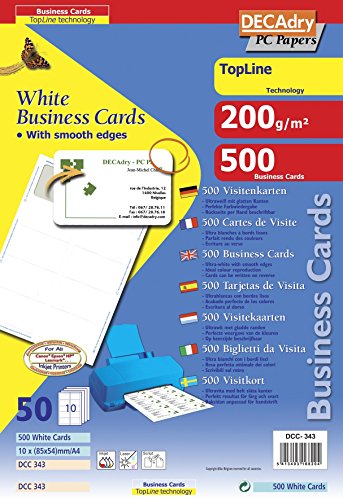Decadry Topline Business Card BrtWht runde, 500 Stück von Agipa