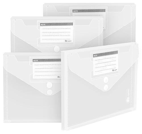 18 Pack Dokumententasche A5, Dreidimensionale A5 Dokumentenmappe mit 2 Klettverschluss und Doppelseitige Etiketten, Sammelmappen Transparent für Dokumente Organisieren, jede bis zu 270 Blatt Papiere von Agoer
