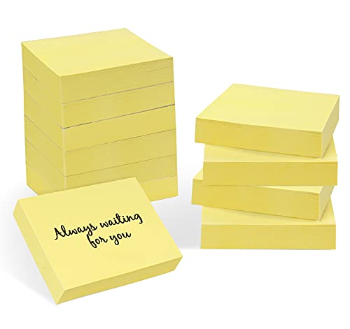 24 Stück Haftnotizen Pastell Gelb - 50 x 38mm Sticky Notes, Selbstklebende Haftnotizzettel Klebezettel bunt zettel farbig Notizblöcke für Büro Haus, 2400 Blatt insgesamt von Agoer