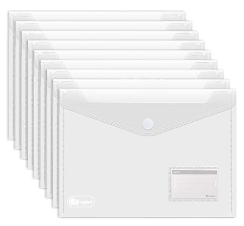 25 x KlettVerschluss Dokumententasche A4 - Dokumentenmappe Brieftaschen zum Dokumenten Abheften mit Brief-Taschen und 30 Stück Gifted Visitenkarte von Agoer