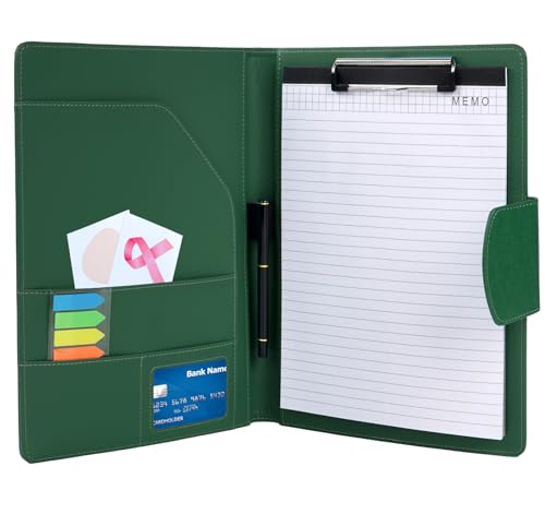Agoer Schreibmappe A4 Klemmbrettmappe, Leder Konferenzmappe DIN-A4 mit Magnetverschluss, Schreibbrett Klemmbrett inklusive A4 Notizblock und Stift Agoer Schreibmappe A4 Klemmbrettmappe, Leder Konferenzmappe DIN-A4 mit Magnetverschluss, Schreibbrett Klemmbrett inklusive A4 Notizblock und Stift von Agoer