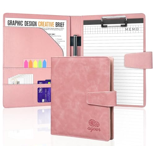 Agoer Schreibmappe A5 Klemmbrettmappe, Leder Konferenzmappe DIN-A5 mit Magnetverschluss, Schreibbrett Klemmbrett inklusive A5 Notizblock und Stift Agoer Schreibmappe A5 Klemmbrettmappe, Leder Konferenzmappe DIN-A5 mit Magnetverschluss, Schreibbrett Klemmbrett inklusive A5 Notizblock und Stift von Agoer