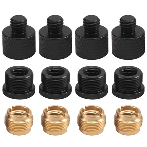 Agwuoetr 12 StüCk Mikrofon Gewinde Adapter Set Mikrofon StäNder Adapter 5/8 Buchse auf 3/8 Stecker und 3/8 Buchse auf 5/8 AußEngewinde Schrauben Adapter von Agwuoetr