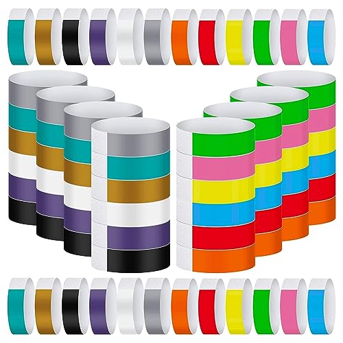 Agwuoetr 1200 Stück Wasserdichte Handbänder, Neon-Armbänder für Veranstaltungen, Konzert, Selbstklebendes Armband für Partys, Farben, Hohe Qualität von Agwuoetr