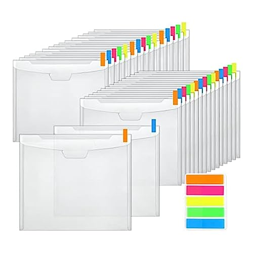 Agwuoetr 36 Stück Sammelalbum-Papieraufbewahrung mit Schnallendesign, mit 100 Stück Mehrfarbigen, Selbstklebenden Registerlaschen für Papier im Format 12 X 12 von Agwuoetr