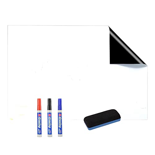 Agwuoetr Whiteboard-Ersatzteilfolie 60x40 cm Magnetisch, Selbstklebende Magnetfolie Inkl. Whiteboard-Marker von Agwuoetr