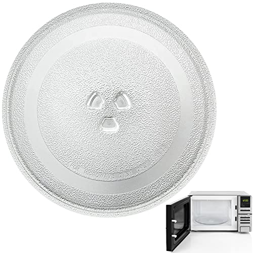 Aheagou Mikrowellenteller Glas Drehscheibe Teller 24,5cm, Mikrowelle Drehteller mit 3 Fixierern,Glasplatte Rund Mikrowelle Drehteller Ersatz Teller für Mikrowellen von Aheagou