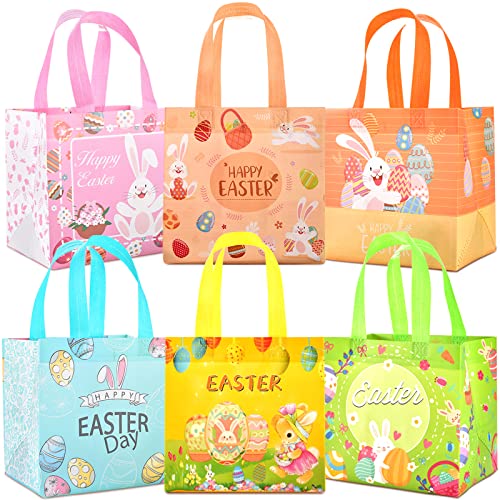 AhfuLife Ostern Tasche Geschenktüten Kinder, 6 Stück Ostereiersuche Taschen, Wiederverwendbare Ostern Geschenke Ostertüten mit Griffen für Kinder Geschenk Eiersuche Verpacken Partyzubehör Osterndeko AhfuLife Ostern Tasche Geschenktüten Kinder, 6 Stück Ostereiersuche Taschen, Wiederverwendbare Ostern Geschenke Ostertüten mit Griffen für Kinder Geschenk Eiersuche Verpacken Partyzubehör Osterndeko von AhfuLife