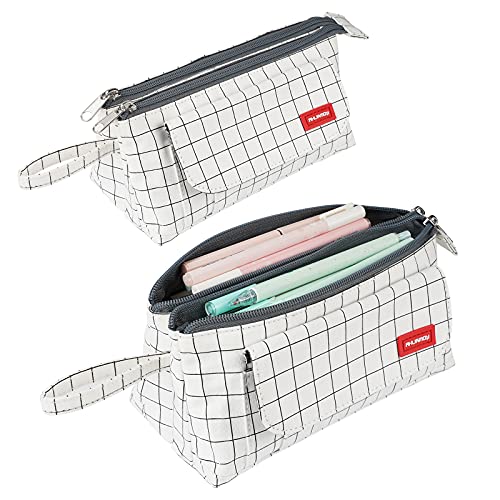 Federmäppchen Kapazität Mäppchen mit 2 Großen Fächern Tasche Bleistift Beutel Halter Stiftetasche Griff Federtasche Stiftemappe Make-up Tasche mit HalterSchreibwaren Veranstalter für Schule(Kariertes) Federmäppchen Kapazität Mäppchen mit 2 Großen Fächern Tasche Bleistift Beutel Halter Stiftetasche Griff Federtasche Stiftemappe Make-up Tasche mit HalterSchreibwaren Veranstalter für Schule(Kariertes) von Ahlirmoy