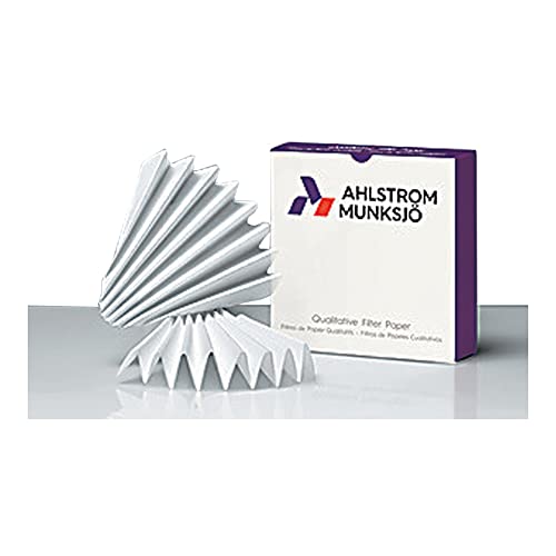 Ahlstrom Faltenfilter Papier, 4 Mikrometer, Rapid Flow, Grade 509, 4 micrometer Retention, Grade 509, 12.5cm Diameter (Pack of 100), 100 von Ahlstrom