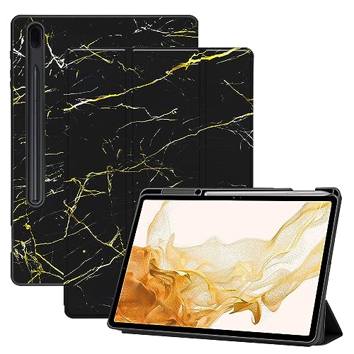 AiGoZhe Case Fits Samsung Galaxy Tab S8+ /S8 Plus 2022 12.4 inch with S Pen Holder, Soft TPU Shell Shockproof Cover with Sleep/Wake for Galaxy Tab S7 FE 2021/S7+/S7 Plus 2020, Colorful Marble 10 von AiGoZhe