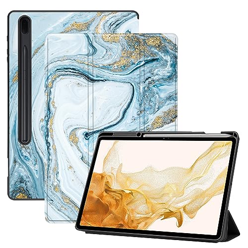 AiGoZhe Case Fits Samsung Galaxy Tab S8+ /S8 Plus 2022 12.4 inch with S Pen Holder, Soft TPU Shell Shockproof Cover with Sleep/Wake for Galaxy Tab S7 FE 2021/S7+/S7 Plus 2020, Colorful Marble 11 von AiGoZhe