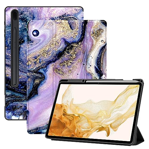 AiGoZhe Case Fits Samsung Galaxy Tab S8+ /S8 Plus 2022 12.4 inch with S Pen Holder, Soft TPU Shell Shockproof Cover with Sleep/Wake for Galaxy Tab S7 FE 2021/S7+/S7 Plus 2020, Colorful Marble 19 von AiGoZhe