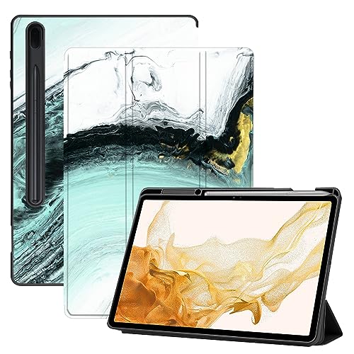 AiGoZhe Case Fits Samsung Galaxy Tab S8+ /S8 Plus 2022 12.4 inch with S Pen Holder, Soft TPU Shell Shockproof Cover with Sleep/Wake for Galaxy Tab S7 FE 2021/S7+/S7 Plus 2020, Colorful Marble 22 von AiGoZhe