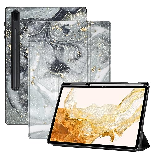 AiGoZhe Case Fits Samsung Galaxy Tab S8+ /S8 Plus 2022 12.4 inch with S Pen Holder, Soft TPU Shell Shockproof Cover with Sleep/Wake for Galaxy Tab S7 FE 2021/S7+/S7 Plus 2020, Colorful Marble 28 von AiGoZhe
