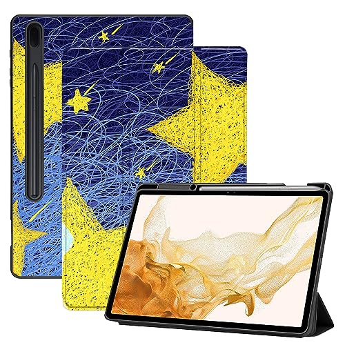AiGoZhe Case Fits Samsung Galaxy Tab S8+ /S8 Plus 2022 12.4 inch with S Pen Holder, Soft TPU Shell Shockproof Cover with Sleep/Wake for Galaxy Tab S7 FE 2021/S7+/S7 Plus 2020, Fantasy Illustration 18 von AiGoZhe