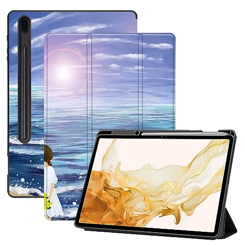 AiGoZhe Case Fits Samsung Galaxy Tab S8+ /S8 Plus 2022 12.4 inch with S Pen Holder, Soft TPU Shell Shockproof Cover with Sleep/Wake for Galaxy Tab S7 FE 2021/S7+/S7 Plus 2020, Fantasy Illustration 3 von AiGoZhe