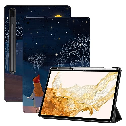 AiGoZhe Case Fits Samsung Galaxy Tab S8+ /S8 Plus 2022 12.4 inch with S Pen Holder, Soft TPU Shell Shockproof Cover with Sleep/Wake for Galaxy Tab S7 FE 2021/S7+/S7 Plus 2020, Fantasy Illustration 34 von AiGoZhe