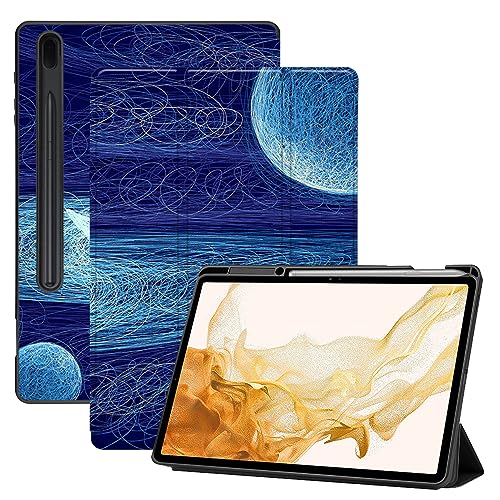 AiGoZhe Case Fits Samsung Galaxy Tab S8+ /S8 Plus 2022 12.4 inch with S Pen Holder, Soft TPU Shell Shockproof Cover with Sleep/Wake for Galaxy Tab S7 FE 2021/S7+/S7 Plus 2020, Fantasy Illustration 35 von AiGoZhe