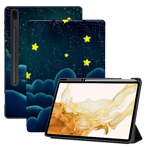 AiGoZhe Case Fits Samsung Galaxy Tab S8+ /S8 Plus 2022 12.4 inch with S Pen Holder, Soft TPU Shell Shockproof Cover with Sleep/Wake for Galaxy Tab S7 FE 2021/S7+/S7 Plus 2020, Fantasy Illustration 6 von AiGoZhe