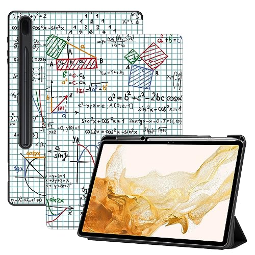 AiGoZhe Case Fits Samsung Galaxy Tab S8+ /S8 Plus 2022 12.4 inch with S Pen Holder, Soft TPU Shell Shockproof Cover with Sleep/Wake for Galaxy Tab S7 FE 2021/S7+/S7 Plus 2020, Mathematical Formula 11 von AiGoZhe