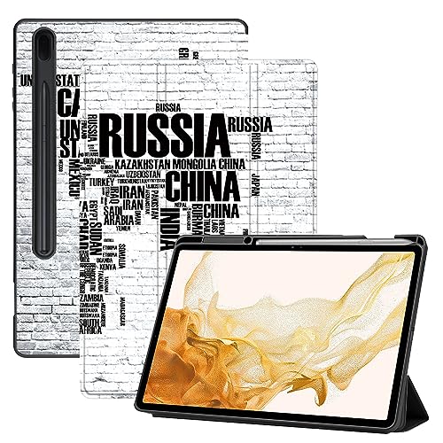 AiGoZhe Case Fits Samsung Galaxy Tab S8+ /S8 Plus 2022 12.4 inch with S Pen Holder, Soft TPU Shell Shockproof Cover with Sleep/Wake for Galaxy Tab S7 FE 2021/S7+/S7 Plus 2020, World Map 10 von AiGoZhe