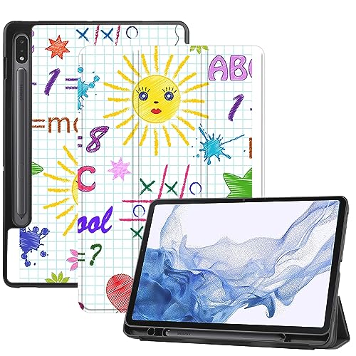 AiGoZhe Case Fits Samsung Galaxy Tab S8 2022 11 inch (SM-X700/X706) with S Pen Holder & Sleep/Wake, Soft TPU Shell Shockproof Cover for Galaxy Tab S7 2020 (SM-T870/T875/T876), Mathematical Formula 19 von AiGoZhe