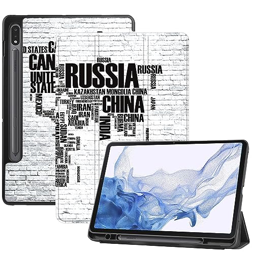 AiGoZhe Case Fits Samsung Galaxy Tab S8 2022 11 inch (SM-X700/X706) with S Pen Holder & Sleep/Wake, Soft TPU Shell Shockproof Cover for Galaxy Tab S7 2020 (SM-T870/T875/T876), World Map 6 von AiGoZhe