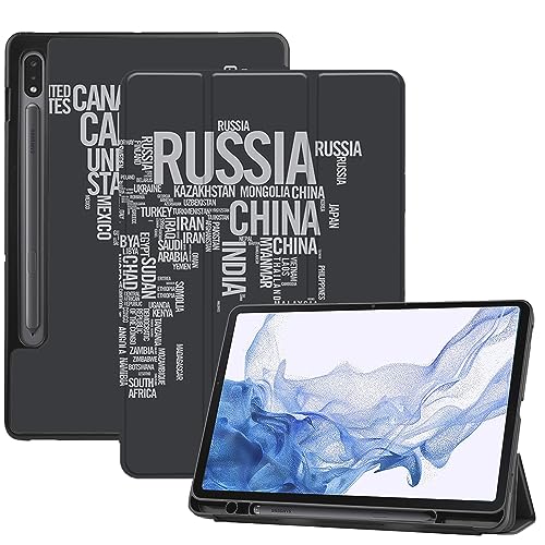 AiGoZhe Case Fits Samsung Galaxy Tab S8 2022 11 inch (SM-X700/X706) with S Pen Holder & Sleep/Wake, Soft TPU Shell Shockproof Cover for Galaxy Tab S7 2020 (SM-T870/T875/T876), World Map 9 von AiGoZhe