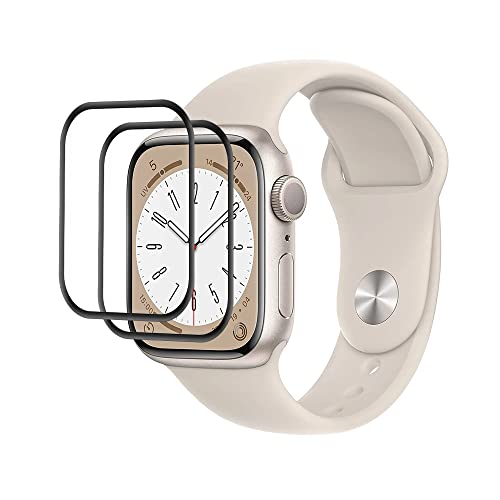 AiMok 2 Stück Schutzfolie Kompatibel mit Apple Watch Series 8 41mm, [HD Klar] [Anti-Kratzen] Vollständige Abdeckung DisplaySchutzfolie für Apple Watch Series 8 41mm von AiMok