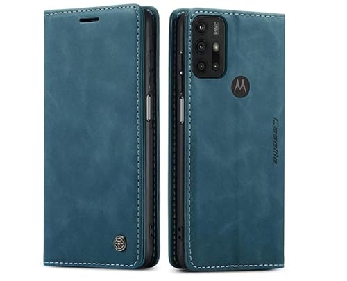 AiMok Hülle Kompatibel mit Motorola Moto G30 / G20 / G10, Klappbar PU Lederhülle mit [Kartenfächer] [Standfunktion], TPU Innenschale Handyhülle für Motorola Moto G30 / G20 / G10 - Blau von AiMok