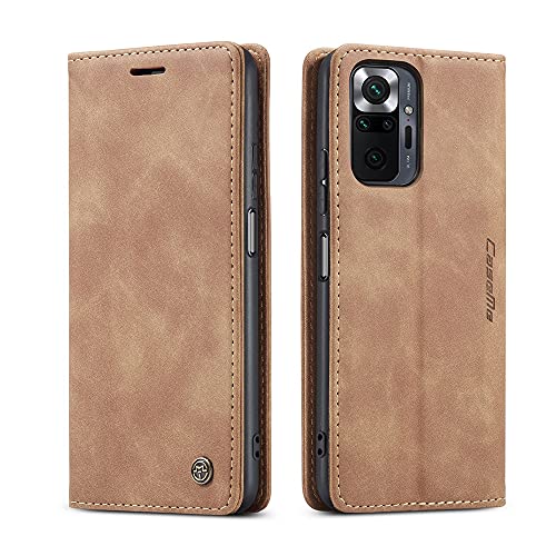AiMok Hülle Kompatibel mit Xiaomi Redmi Note 10 Pro, Klappbar PU Lederhülle mit Kartenfächer Standfunktion, TPU Innenschale Handyhülle Stoßfeste Flip Schutzhülle für Xiaomi Redmi Note 10 Pro - Braun AiMok Hülle Kompatibel mit Xiaomi Redmi Note 10 Pro, Klappbar PU Lederhülle mit Kartenfächer Standfunktion, TPU Innenschale Handyhülle Stoßfeste Flip Schutzhülle für Xiaomi Redmi Note 10 Pro - Braun von AiMok