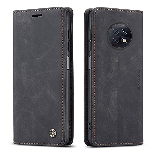 AiMok Hülle Kompatibel mit Xiaomi Redmi Note 9T, Klappbar PU Lederhülle mit [Kartenfächer] [Standfunktion], TPU Innenschale Handyhülle Stoßfeste Flip Schutzhülle für Xiaomi Redmi Note 9T - Schwarz von AiMok