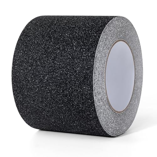 AiQInu Antirutsch Klebeband 10cmx10m, Anti-Rutsch-Band Selbstklebend, Antirutsch Klebeband Wasserfest, Treppe Anti Rutsch Streifen... Schwarz von AiQInu