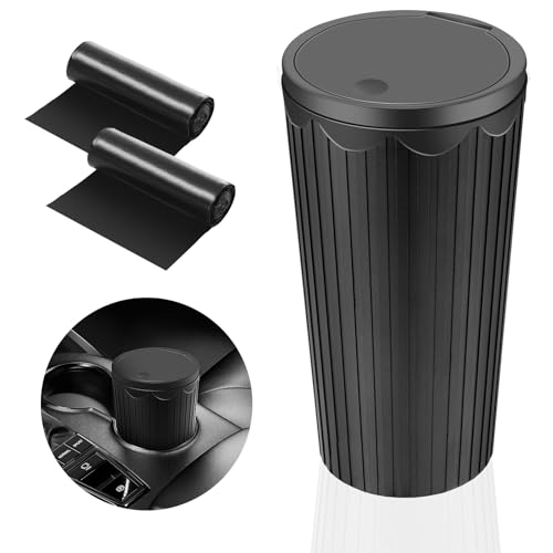 AiQInu Auto Mülleimer mit Deckel,Mini Tragbare Mülleimer Auto mit 2 Rollen Müllbeutel,Wasserdicht & Geruchshemmend,Praktischer Mini Mülleimer für Autos, Büro, Schlafzimmer von AiQInu
