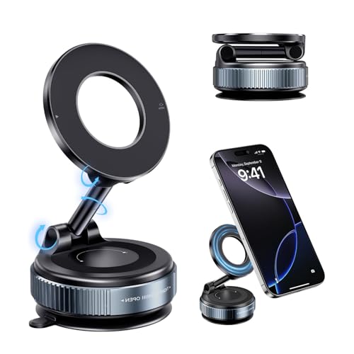 AiQiMinHao Faltbarer tragbarer Vakuum-Magnet-Handyhalter, Verstellbarem und 360° Drehung Auto-Telefonhalterung, 2025 Neuest Telefonhalter Auto Magnet, Perfekt Für Den Einsatz In Autos, Büro (Schwarz) AiQiMinHao Faltbarer tragbarer Vakuum-Magnet-Handyhalter, Verstellbarem und 360° Drehung Auto-Telefonhalterung, 2025 Neuest Telefonhalter Auto Magnet, Perfekt Für Den Einsatz In Autos, Büro (Schwarz) von AiQiMinHao