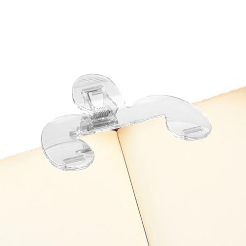 Buchseitenhalter - Transparenter Buchclip | Multifunktionale Praktische Leseöffnungsbüros Lieferungen | Leichtes Lesezeichen Readinghalter Für Journal Notebook Dokument (Transparent) von Aibyks