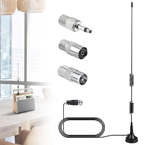 DAB UKW FM Radio Antenne, Aicharynic Radio Antenne mit Magnetfuß 3M Verlängerungskabel Digitales Radio Antenne für Stereoempfänger Audio Vedio, Heimkinoempfänger, HiFi-Receiver DAB UKW FM Radio Antenne, Aicharynic Radio Antenne mit Magnetfuß 3M Verlängerungskabel Digitales Radio Antenne für Stereoempfänger Audio Vedio, Heimkinoempfänger, HiFi-Receiver von Aicharynic