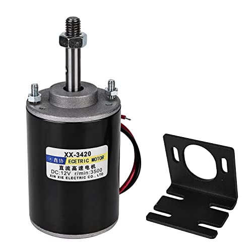 Mini Dauermagnet Gleichstrommotor, 12V Dauermagnet DC Motor Hochgeschwindigkeit ​​Niedrige Lärm Für DIY Generator Ideal für Heimwerker CW/CCW-Steuerung 3500RPM Elektromotor und 3420 DC Motor Halterung von Aicharynic