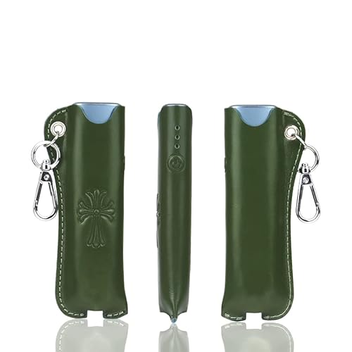 Aickosdusu PU-Leder Schutzhülle Hülle Tasche kompatibel mit IQOS-iluma-one stoßfester, tragbarer, eleganter Schutzhülle (Grün) von Aickosdusu